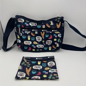 LeSportsac Women's Classic Deluxe Everyday Bag Shoulder Handbag Rare